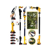 Eisenn Alman 2400 Wf Kömürsüz 4 Adet Akülü Bağ Makası + Dal Budama Makinesi + Teleskopik Uzatma 2 M