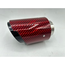 Monlion Kırmızı Karbon Egzoz Ucu Giriş Çapı60mm,çıkış Çapı 89mm T