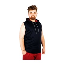 Mode Xl Büyük Beden Erkek Kolsuz Kapşon Basic 21125 Lacivert 001