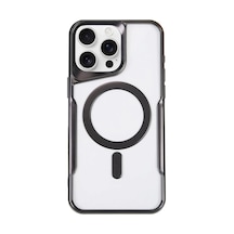 Newface - 418 - Apple iPhone Uyumlu 15 Pro Kılıf Boyi Magsafe Silikon Kapak - Csmo-tex - - Siyah Sıyah