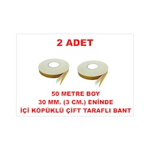 Çift Taraflı İçi Köpüklü Sarı Bant 50 M. Uzunlukta 30 Mm-3 Cm Ebatında 2 Adet