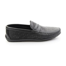 Siyah Baskılı Hakiki Deri Erkek Loafer Ayakkabı E01697034003