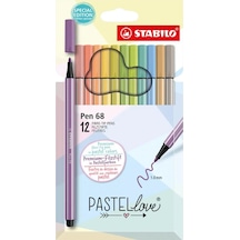 Stabilo Pen 68 Pastellove 12 Li Çok Renkli