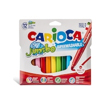 Carioca Jumbo Süper Yıkanabilir Keçeli Boya Kalemi 12’Li