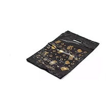 Baskılı Mini Blok Poşet Torba - No: 3-30x50 Cm. - Siyah - 100 Adetlik 3 Paket