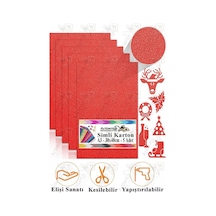 Simli Karton A3 30x40 Cm 5 Li 1 Paket Simli Fon Kartonu Parıltılı Kağıt Anasınıfı Kreş Etkinlik Proje Dekoratif Kırmızı