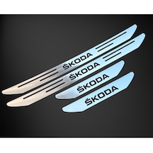 Skoda Forman Özel Kapı Eşik Yazısı Krom