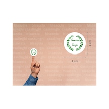 Zemzem Suyu Etiketi Yeşil Hediye Sticker Kabe Mekke Medine Yuvarlak Mat Çıkartma 4 Cm 45 Adet Çok Renkli