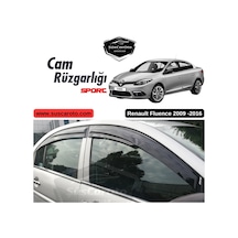 Renault Fluence 2009-2016 Uyumlu Mugen Cam Rüzgarlığı Seti Piano Black 4'lü İthal (00)(ŞüsCarOto Aksesuar)