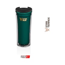 Star Termos Star Mug 350 Ml Opak Seri - Yeşil Çift Katmanlı Mug - Piknik Kamp Outdoor Ofis Kafe Okul Kampüs Yeşil