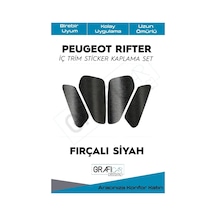 Peugeot Rifter İle Uyumlu Iç Trim Kaplama Sticker Set Fırçalı Siyah