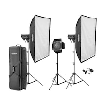 Godox DP600 III V 600 W 3 Parça Paraflaş Kit Led Model Lambalı