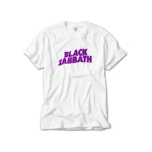 Black Sabbath Purple Yazı Beyaz Tişört Beyaz