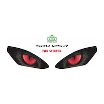 Rks Srk 125 R 2023 - 2025 Uyumlu Far Sticker Kırmızı Siyah