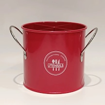 Userfriendly11 Kırmızı Kareli Bıçak Çatal Kovası Paslanmaz Çelik Mutfak Aracı Tutucu Dayanıklı Tezgah Saklama Kırmızı Kareli Bıçak Ve Çatal Kovası