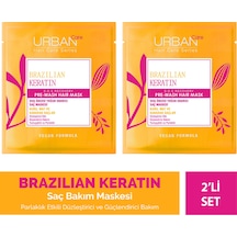 Brezilya Keratin Düzleştirici Etkili Duş Öncesi Saç Bakım Maskesi-2x50ml-vegan