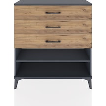 Arges Şifonyer Tek Raflı 3 Çekmeceli 88x30x96 Antrasit-çam Antrasit