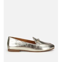 Hotiç Kadın Deri Gold Metalik Klasik Loafer -