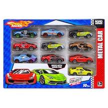Toysan 10 Parça Metal Yarış Arabası Seti Speed Racer Çok Renkli