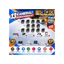 13 Kameralı 4k Sesli İp Güvenlik Kamerası Seti 5mp Gece Renkli Görüş 21 Warm Led Poe 421wsp