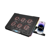 Blizzard R7 Rgb Işıklı 6 Fanlı Lcd Ekranlı 2 Usb Soketli 13''-15.6'' Notebook Soğutucu Stand