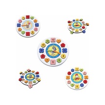 Ahşap Geometri Saat - Eğitici Saat - Ahşap Saat - Oyuncak Saat