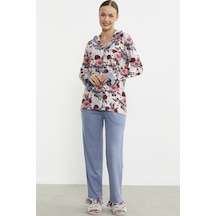 Sementa Yumuşak Dokulu Düğmeli Pijama Takım - Kırmızı Kırmızı