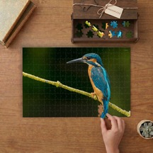 Dalda Yalıçapkını Kuşu Tasarımı 240 Parça Ahşap Puzzle Ahşap Kutuda Mpy50014