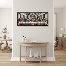 Lazer Kesim Son Akşam Yemeği - Metal Tablo - Dec0195 150 X 65 Cm Çok Renkli