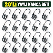 Bagaj Lastiği Yaylı Kanca Spiral Galvaniz Lastik Ucu Kancası 20'li Paket 20 Adet