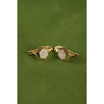 Çgk Çiğdem Gürel Kuyumculuk J Model Altın Küpe Gold