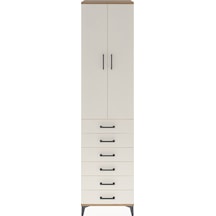 Hyperion Dolap 4 Raflı 6 Çekmeceli 2 Kapaklı 60x44x243 Çam-ay... Çam