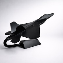 27 Cm 3d Baskı Modern Savaş Uçağı Maketi Standlı Dekoratif Jet Modeli Siyah Koleksiyonluk Uçak