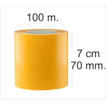 Çift Taraflı Şeffaf Sarı Bant 70 Mm Eninde 100 M. Uzunlukta