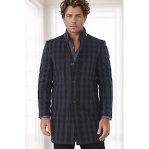 Plt9370 Dewberry Erkek Palto-desenli Lacivert Desenli Lacivert