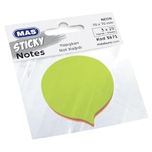 Mas Karma Renk Balon Şekilli 75 Yaprak Yapışkanlı Not Kağıdı