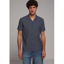 Colin's Colins Regular Fit Shirt Neck Jakarlı Erkek Mavi Kısa Kol Gömlek Cl1078772 Q1.v1 Inv İndigo