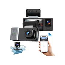 Tr Hasuba 3 Kameralı Araç İçi Kamera Seti - 1080p Full Hd Wi-fi Destekli Araç Kameralı Güvenlik Sistemi, 170 Ge