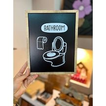 Ahşap Çerçeve-tuvalet Banyo Tablo-duvar Dekorasyonu-banyo Duvar Ç Siyah