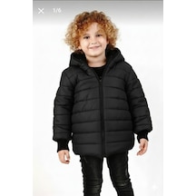 Dublino Kids Erkek Çocuk Su Ve Rüzgar Geçirmez İçi Kürklü Kapişonlu Mont Siyah