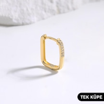 Goldkupe 14 Ayar Modern Taşlı Tek Halka Altın Küpe 0,94 Gr-6333