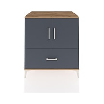 Kronos Şifonyer 2 Raflı Tek Çekmeceli 2 Kapaklı 88x59x96 Çam-antrasit Atlas Çam