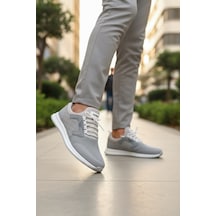 Enoch Erkek Lastikli Günlük Spor Ayakkabı Kapitone Desenli Sneaker Ofis Ve Yürüyüş Modeli Gri