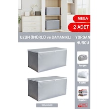 2 Adet Mega Boy Hurç - Antrasit Yorgan & Battaniye Hurcu 100x40x50 Cm Tela 100 X 50 Gri Tr Diğer