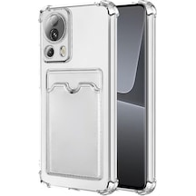 Xiaomi Uyumlu Mi 13 Lite Kapak Kamera Korumalı Kartlıklı Darbe Emici Özellikli Şeffaf Silikon Kılıf
