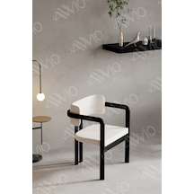 Avvio Sophia Tokyo Sandalye Siyah Mutfak Salon Yemek Odası Sandalyesi Demonte Metal Ayak Krem