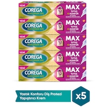 Corega Max Tutuş + Konfor Diş Protezi Yapıştırıcı Krem 5 x 40 G