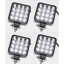 4 Adet Kare Çalışma Lambası Kalın Kasa 28mm 8-110 Volt 6500k