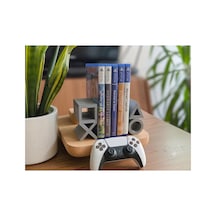 Ps5 Logolu Cd Stand Rafı, İkonik Tuş Simgeli Oyun Kutusu Cd Rafı Stand Organizer5