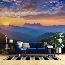 Gündoğumu Dağ Manzaralı Duvar Kağıdı Baskı